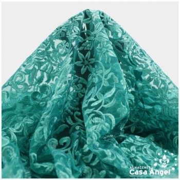 ENCAJE VERDE CON BORDADO VICTORIANO 150cm