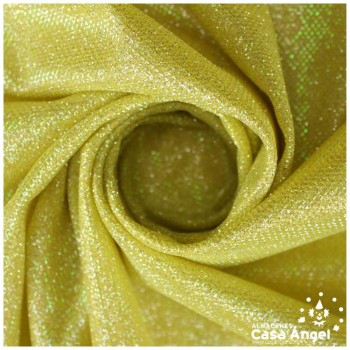 PUNTO LAMÉ AMARILLO Y ORO CON GLITTER SERIE GARBO 140cm