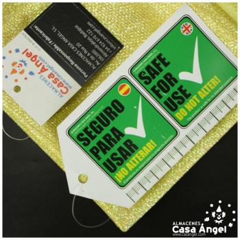 PUNTO LAMÉ AMARILLO Y ORO CON GLITTER SERIE GARBO 140cm