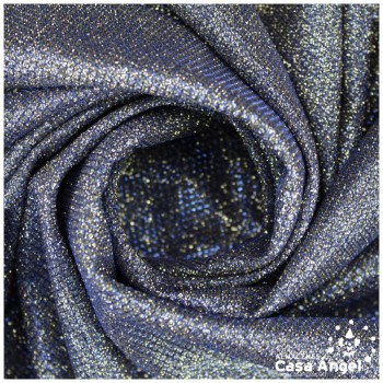 PUNTO LAMÉ AZUL Y ORO CON GLITTER SERIE GARBO 140cm