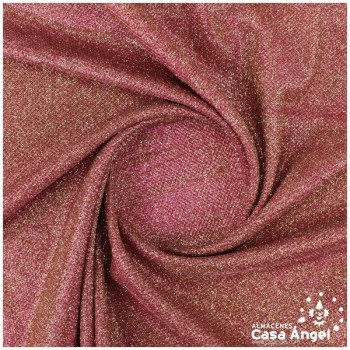 PUNTO LAMÉ FUCSIA Y ORO CON GLITTER SERIE GARBO 140cm
