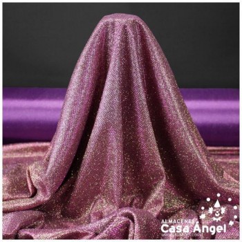 PUNTO LAMÉ MORADO Y ORO CON GLITTER SERIE GARBO 140cm