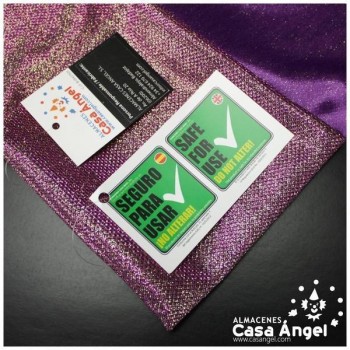 PUNTO LAMÉ MORADO Y ORO CON GLITTER SERIE GARBO 140cm