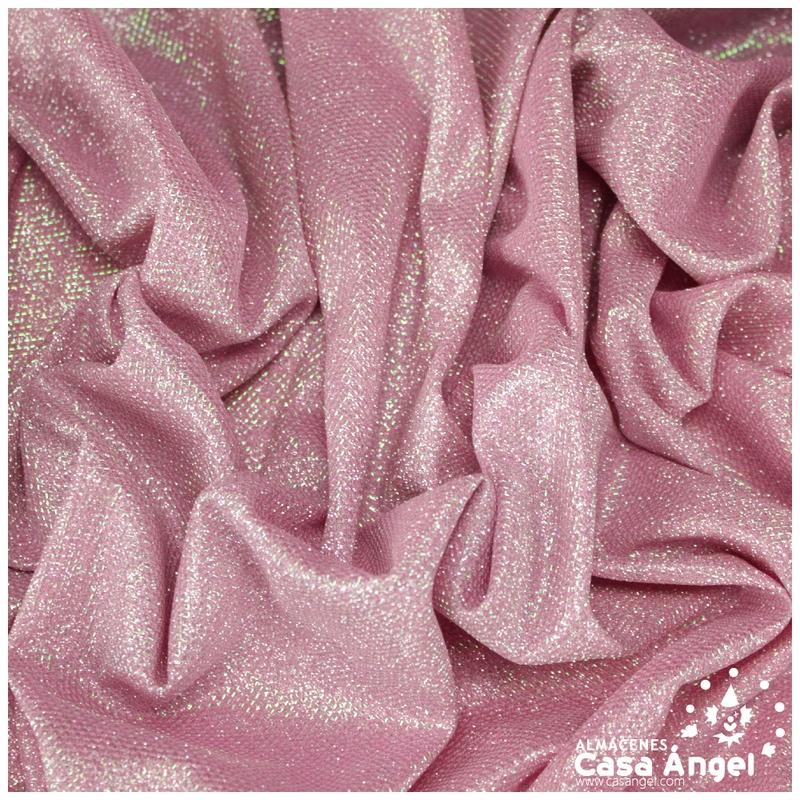 PUNTO LAMÉ ROSA Y ORO CON GLITTER SERIE GARBO 140cm