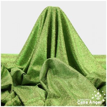 PUNTO LAMÉ VERDE Y ORO CON GLITTER SERIE GARBO 140cm