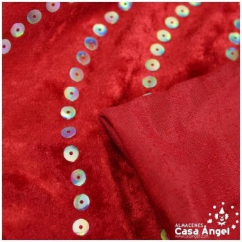 MARTELÉ ROJO CON LENTEJUELA FIJA EN ONDAS 150cm