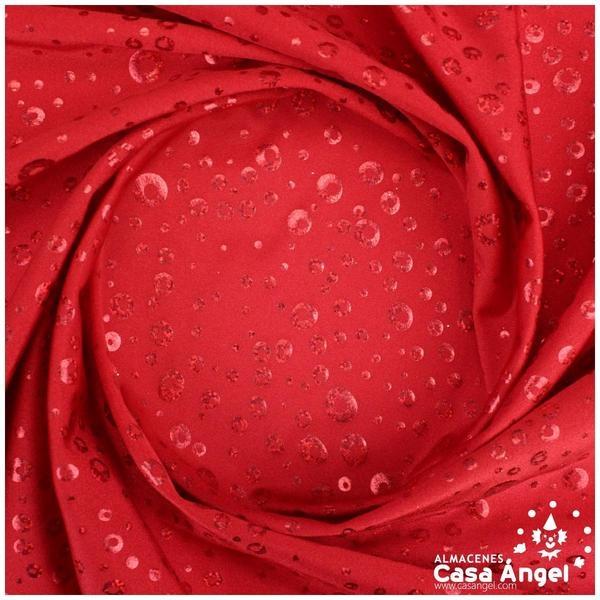LYCRA ROJA ESTAMPADA CON BURBUJAS IRISADAS 150cm