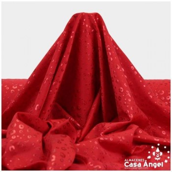 LYCRA ROJA ESTAMPADA CON BURBUJAS IRISADAS 150cm
