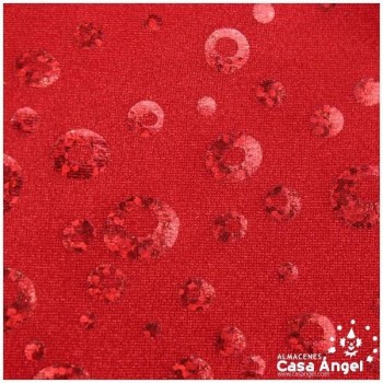 LYCRA ROJA ESTAMPADA CON BURBUJAS IRISADAS 150cm