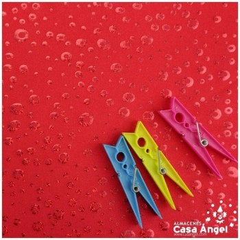 LYCRA ROJA ESTAMPADA CON BURBUJAS IRISADAS 150cm