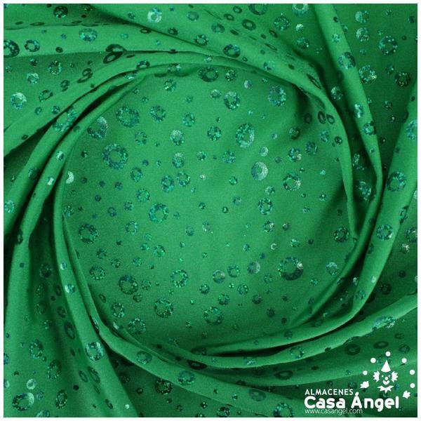 LYCRA VERDE ESTAMPADA CON BURBUJAS IRISADAS 150cm