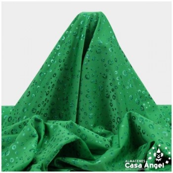 LYCRA VERDE ESTAMPADA CON BURBUJAS IRISADAS 150cm