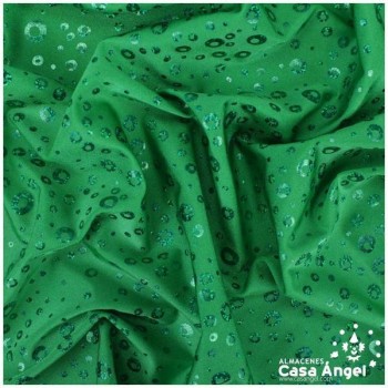 LYCRA VERDE ESTAMPADA CON BURBUJAS IRISADAS 150cm