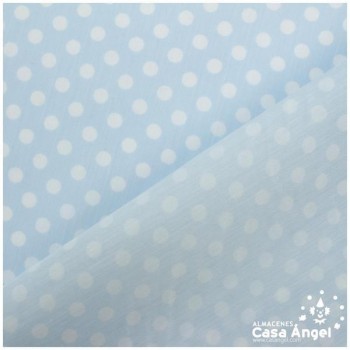 POPELÍN LUNARES BLANCOS SOBRE CELESTE SERIE ROCÍO 150cm