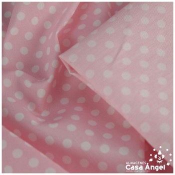 POPELÍN LUNARES BLANCOS SOBRE ROSA SERIE ROCÍO 150cm