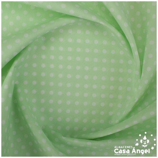 POPELÍN LUNARES BLANCOS SOBRE VERDE AGUA SERIE ROCÍO 150cm