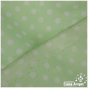 POPELÍN LUNARES BLANCOS SOBRE VERDE AGUA SERIE ROCÍO 150cm