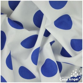 POPELÍN LUNARES AZULES SOBRE BLANCO SERIE TRONIO 160cm