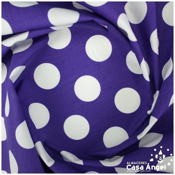 POPELÍN LUNARES BLANCOS SOBRE MORADO SERIE TRONIO 160cm