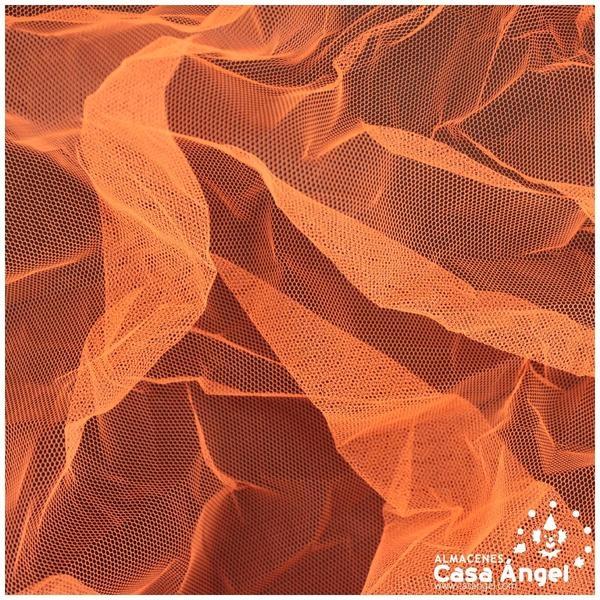 TUL INELÁSTICO NARANJA FLÚOR 150cm
