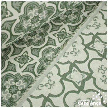 JACQUARD DE ALGODÓN PARA TAPICERÍA SERIE TURIA VERDE 280cm