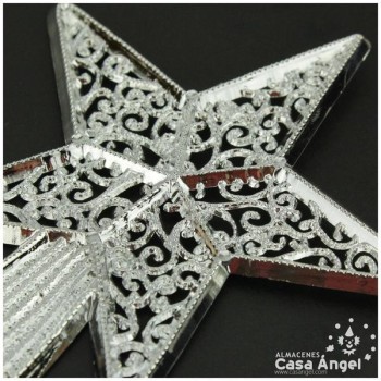 ESTRELLA COMETA PLÁSTICO PLATA 24cm