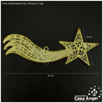 ESTRELLA COMETA PLÁSTICO ORO 24cm