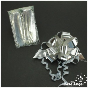 MOÑOS DE CINTA PLATA DECORACIÓN 18mm