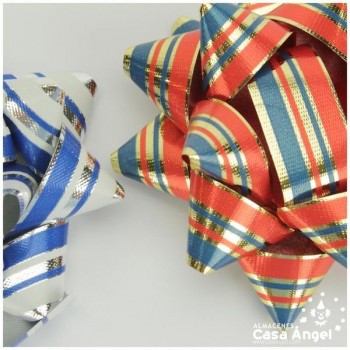 MOÑOS ESTRELLA DE CINTA ESTAMPADA 75mm SET 2 DE UNIDADES