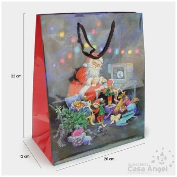 BOLSA REGALO NAVIDAD 32cm SET 4 UNIDADES