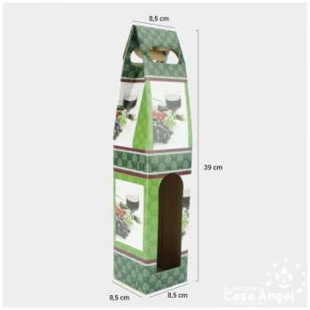 CAJA DE REGALO VERDE PARA BOTELLAS 39cm