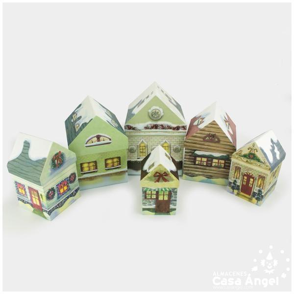 SET 6 CASITAS DE CARTÓN ESTILO MATRUSHKA 16cm