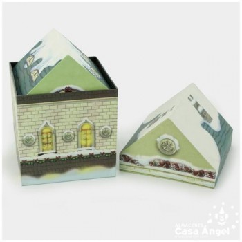 SET 6 CASITAS DE CARTÓN ESTILO MATRUSHKA 16cm