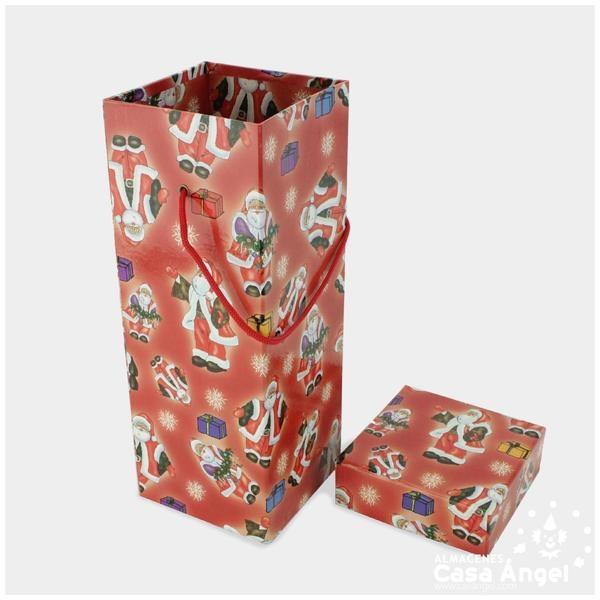CAJA PORTA BOTELLAS NAVIDAD PAPÁ NOEL 33cm