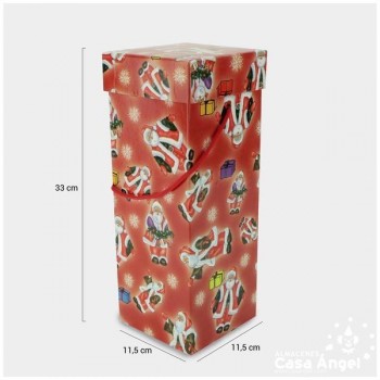 CAJA PORTA BOTELLAS NAVIDAD PAPÁ NOEL 33cm