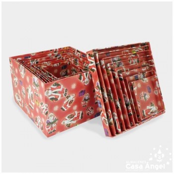 CAJAS DE REGALO PARA NAVIDAD ESTILO MATRUSHKA CUADRADAS 25cm