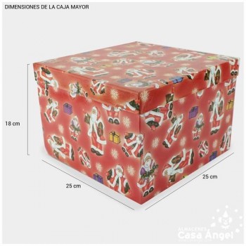 CAJAS DE REGALO PARA NAVIDAD ESTILO MATRUSHKA CUADRADAS 25cm
