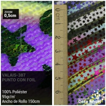 PUNTO ESTAMPADO CON FOIL SERIE VALAIS BORGOÑA 150cm