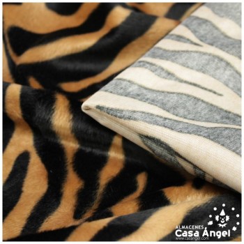TEJIDO VELBOA ESTAMPADO PIEL TIGRE SIBERIANO 150cm