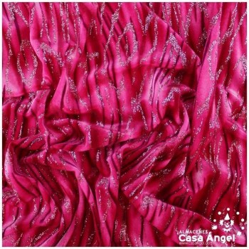 TERCIOPELO ESTAMPADO ANIMAL FUCSIA SERIE VERA 150cm