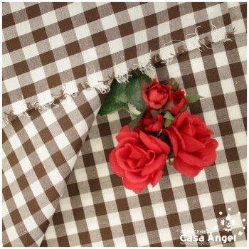 VICHY DE CUADROS MARRONES GRANDES 160cm