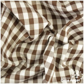 VICHY DE CUADROS MARRONES GRANDES 160cm