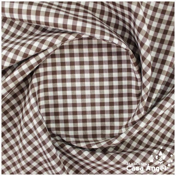 VICHY DE CUADROS MARRONES MEDIANOS 160cm