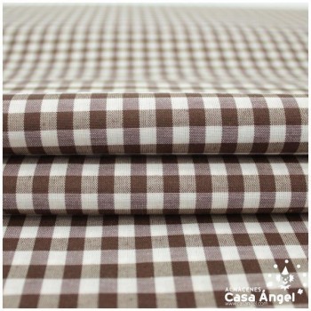 VICHY DE CUADROS MARRONES MEDIANOS 160cm