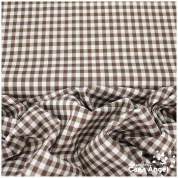 VICHY DE CUADROS MARRONES MEDIANOS 160cm