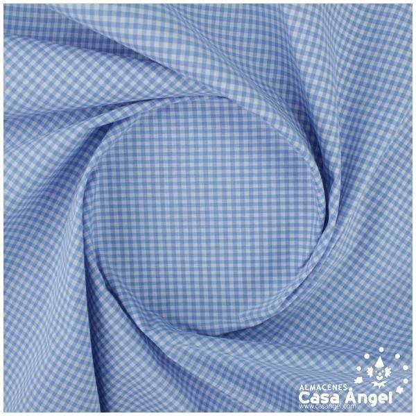VICHY DE CUADROS CELESTES PEQUEÑOS 160cm