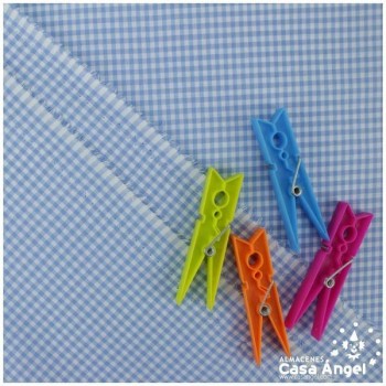 VICHY DE CUADROS CELESTES PEQUEÑOS 160cm