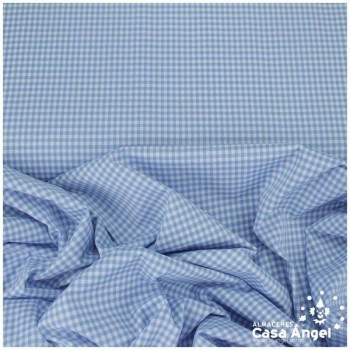 VICHY DE CUADROS CELESTES PEQUEÑOS 160cm