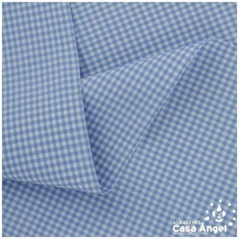 VICHY DE CUADROS CELESTES PEQUEÑOS 160cm