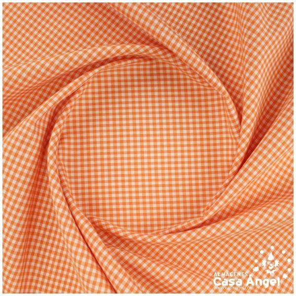 VICHY DE CUADROS NARANJA PEQUEÑOS 160cm